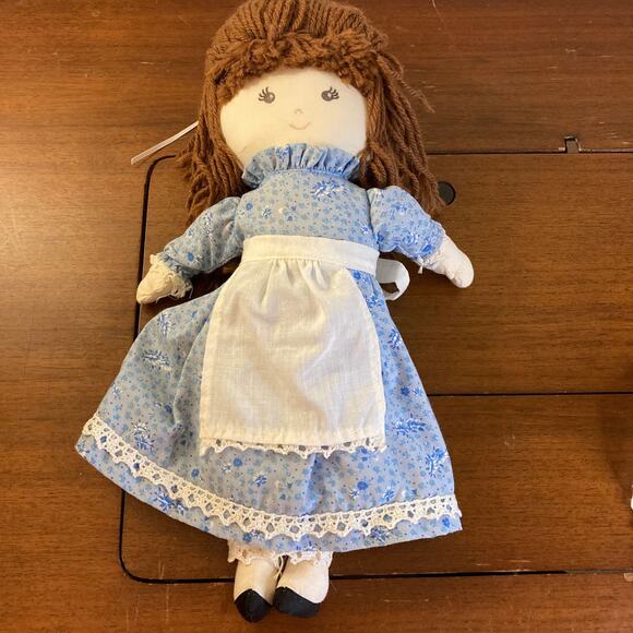 Vintage 70s Handmade Colonial- or Holly Hobbie-Style Cloth Doll - Picture 2 of 3